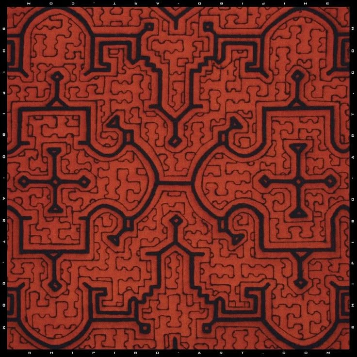 shipibo pattern orange